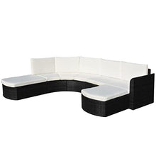 AMBERARD Garden Furniture Set Black PE Rattan Modular Garden Sofa Set Furniture Set