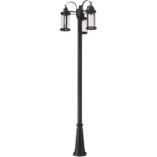 Z-Lite 3 Light Outdoor Post Mounted Fixture 569MP3-519P-BK, Black