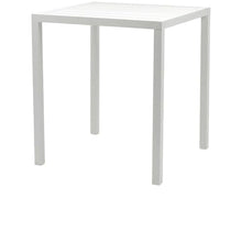 Outdoor Escape White Square Outdoor Patio Bar Table, Contemporary Style, 35W X 35D X 40H Inches, Durable Finish, for Dining, Entertaining