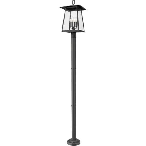 Z-Lite 5015PHBR-567P Rainer 4 Light 98" Tall Post Light - Black