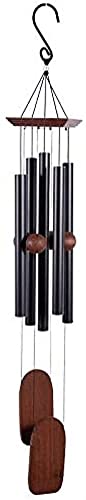 HYUWANGYU Wind Chimes for Outside Memorial Wind Chimes 36Inch Wind Chimes with 5 Thicken Tubes Hook Outdoor Wind Chimes Gifts for Mother Garden Decor (Color : Black)
