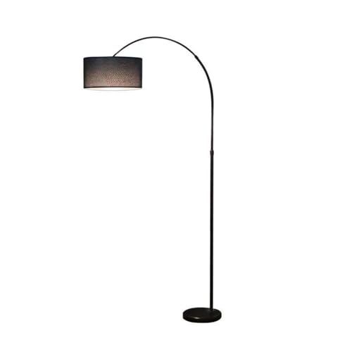 ZHONGCHENGWU Floor Lamp Modern Arc Floor Lamp with Remote, Dimmable 3-Temp Black Standing for Living Room Bedroom