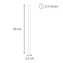 Cereria Di Giorgio - 50 Wax Torches with Windproof Wick - with drip Protection - Diameter 2.4 cm, Height 40 cm - Burning time 2.5 Hours