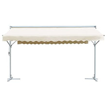 SDVantage Free Standing Awning 600X300 Cm Cream, Double-Sided Outdoor Patio Umbrella with Powder-Coated Steel Frame, Uv Water-Resistant Garden Shade for Deck,Cream-5 X 3 M