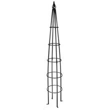 H Potter Tall Iron Obelisk Trellis Powdercoated Metal Finish Garden Decor Column for Climbing Plants (Black, 10 FT Tall)