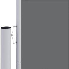 VGLQNRPT Retractable Side Awning 63 x 472 Inches, Anthracite Privacy Screen for Balcony, Patio, and Garden, Waterproof Polyester Fabric Sun Shade Shield