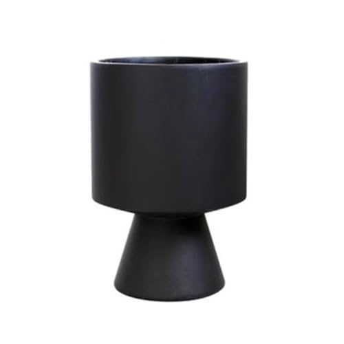 WOAITIANTIAN Flower Pots Black Floor Cement Planter Creative Tall Large Indoor(Black)