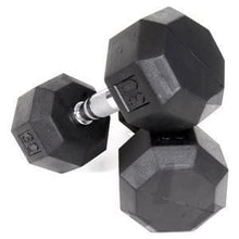 Ader Sporting Goods Octagon Rubber Dumbbells Pair Black