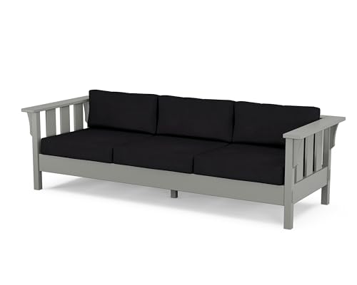 Martha Stewart by POLYWOOD® Acadia Deep Seating Sofa in Slate Grey/Midnight Linen