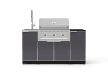 NewAge Products Classic Series 5PC Aluminum Slate Gray Modular Outdoor Kitchen Grill Island with 33" Performance Grill NG -24"D x 65"W x 57.15"H