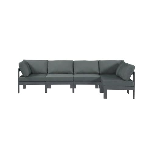 Outdoor Escape Gray Fabric Outdoor Patio Modular Sectional with Contemporary Design, Weather-Resistant Upholstery, Comfortable Seating, and Durable Frame