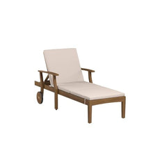 Great Deal Furniture Outdoor Teak Finish Chaise Lounge Set of 4 with Cream Water Resistant Cushion