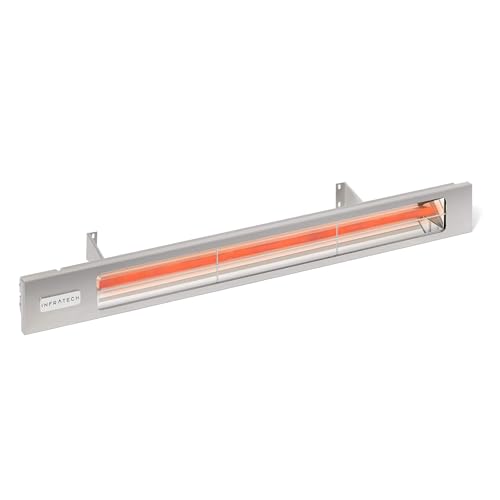 Infratech SL-3024 SS Slimline Series Single Element Electric Patio Heater 63.5" Long, 3000 Watts, 240 Volts, Silver Finish