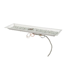 The Outdoor GreatRoom Company Linear Crystal Fire Plus Electronic Ignition Fire Pit Burner Kit (CFP1242DSILP), 12x42-Inches, Propane