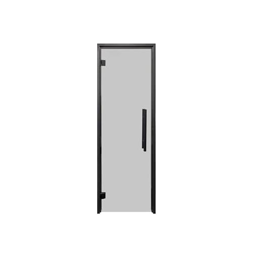 PROSAUNAS Clear & Tinted Glass Sauna Door, Prehung Tinted Glass Sauna Door (Left Hanging, Tinted - Black Alder Frame 24x81)