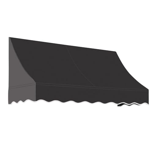 Awntech 7' Nantucket (88.5"-31"-24") Curved Slope Fixed Awning, Black