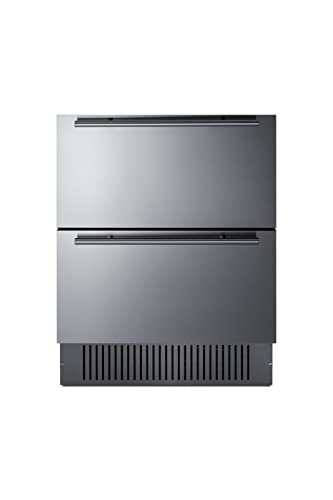 Summit 27-Inch 2-Drawer Outdoor Refrigerator, Stainless Steel - SPR275OS2D