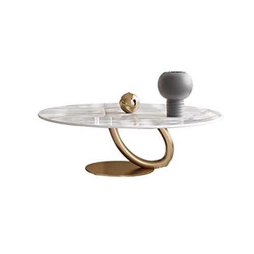DIEYPOL Coffee Table Retro Slate Coffee Table Simple Living Room Round Table Combination Coffee Table Home Coffee Table Mesa para Centro De Sala(B)