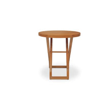 NADAAL STUDIOS Cassiopeia Outdoor Bistro Table, Round, Teak Wood, Natural Finish, Folding Design, Stow-Away Clips, Natural