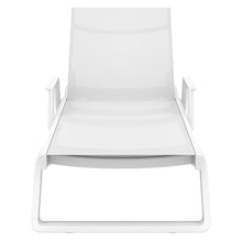 Compamia Tropic Arm Sling Chaise Lounge White Frame White Sling