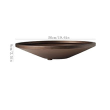 ZHONGCHENGWU Plant Saucers Round Iron Art Flower Containers, Retro Flower Arranging Landscaping Saucer(Large)