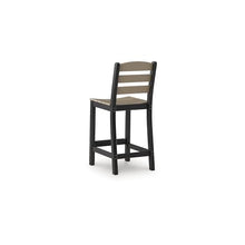 Signature Design by Ashley Moondance Contemporary Outdoor Weather Resistant Counter Table and 2 Bar Stools, Set of 3, Black & Light Brown
