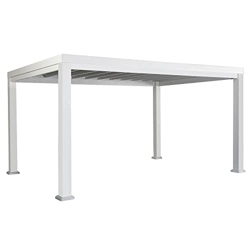 Backyard Discovery Windham 14' x 10' Galvanized Steel Pergola Kit with Shade Sail Canopy White