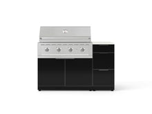 NewAge Products Classic Series 4PC Aluminum Black Modular Outdoor Kitchen Grill Island with 40" Performance Grill NG - 24"D x 56"W x 47.5"H
