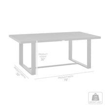 Armen Living Menorca Outdoor Patio Dining Table in Aluminum
