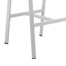 Benzara Keli 44 Inch Set of 6 Bar Stools White Aluminum