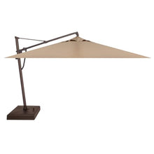 Treasure Garden AKZ PLUS Cantilever Umbrella 10'x13' Rectangular Obravia Sand Canopy and Bronze Frame with Rolling Base