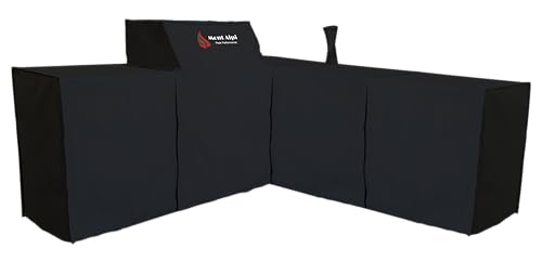 Mont Alpi Cover for 82" W x 88" D Original Deluxe Black 400 Series L-Shaped Outdoor Kitchen with Beverage Center - MAi400-90BEV / MAi400-D90BEV / MAi400-BSS90BEV / MAi400-D90BEVFC / MAi400-BSS90BEVFC