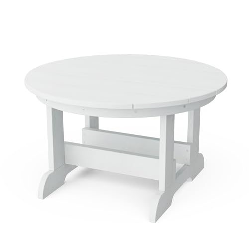 Wildridge Heritage Conversation Table, White - Outdoor Weather Resistant Recycled Plastic Furniture for Patio