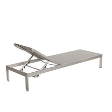 Pemberly Row 2-Piece Aluminum Patio Lounger and Side Table, Adjustable Recline, Modern Gray Finish, Rustproof Frame, Textilene and Polyresin, Outdoor Set for Patio or Poolside Relaxation