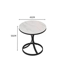 FAiruo Side Table Rock Slab Side Table Small Coffee Table Marble Living Room Sofa Corner Table Balcony Small Round Table Sideboard (Color : D, Size : 55 * 45cm)