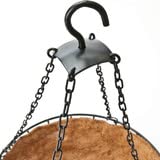 Generic 36IN XL Industrial Strength Hanging Basket with Coconut Liner and Heavy Duty Chain & Swivel Hook Black
