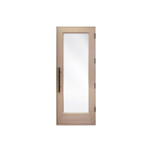 PROSAUNAS Prehung Solid Wood Sauna Door with Insulated Glass, Douglas Fir Sauna Door, Hemlock Jamb, Dual-Pane Insulated Glass, 31.5" x 81.5" (Door Hinged On - Right Side)
