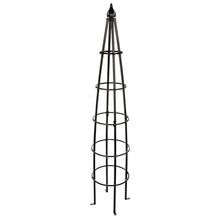 H Potter Tall Iron Obelisk Trellis 8 Ft – Outdoor Garden Obelisk for Climbing Plants, Black Powder Coated Metal, Architectural Yard Structure