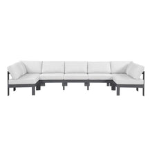 Outdoor Escape White Fabric Outdoor Patio Modular Sectional, Weather-Resistant Upholstery, Comfortable Back Height, Durable Frame