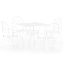 MNCVXAXG 5 Piece Bistro Set Cast Aluminum White