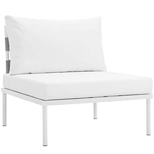 Modway Harmony Aluminum Outdoor Patio Furniture 8-Piece Sectional Sofa Set in White White