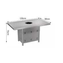Round Bar Table Modern Bistro Pub Tables,BBQ Work Kitchen Stainless Steel Non-Slip Feet Pads Slotted Countertop Design(D130*90CM)