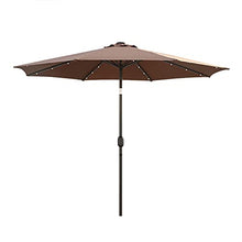 2.7M Garden Parasol with Solar-Powered LED Lights, Outdoor Sun Shade with Crank and Tilt Mechanism, UV Protection and Fade Resistance, Patio Umbrella with 8 Sturdy Ribs
