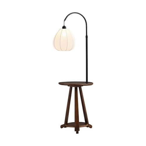 LUYOUBOZHU Floor Lamp Mid-Century Floor Lamp with Side Table,Bedside Standing Light for Bedroom