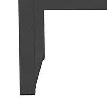 Benjara Kili 35 Inch Coffee Table, Polyresin Surface, Jet Black Aluminum Frame