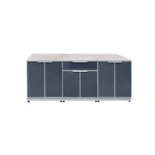 Blue Sky Outdoor Living 3-Piece Stainless Steel Outdoor Kitchen Combo Set – 2X 2 Door Cabinet, 1x 1 Drawer, 2 Door Cabinet, 1x Pull-Out Trash System, 3X 26 Standard Countertops