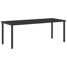 LKJephalotrope 9-Piece Patio Dining Set, Black Rattan Outdoor Table and 8 Chairs, Powder-Coated Steel Frame Garden Furniture Set for Backyard and Deck, 8-Person Capacity