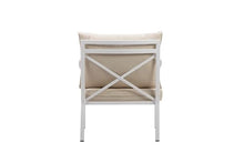 Pemberly Row 4-Piece Modern Outdoor Sofa Set, Aluminum Frame, White Finish, Includes 2 Chairs, 1 Sofa, 1 Coffee Table with Tinted Glass, Fade Resistant, Built for Patio or Backyard Lounge Spaces