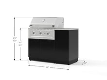 NewAge Products Classic Series 4PC Aluminum Black Modular Outdoor Kitchen Grill Island with 33" Performance Grill NG - 24"D x 49"W x 47.5"H