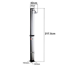 Xoiasth Outdoor Shower with Protective Cover, Temperature Adjustment Garden Pool Shower with Swivel Shower Head and Foot Washer Tap for Outdoor Backyard Poolside